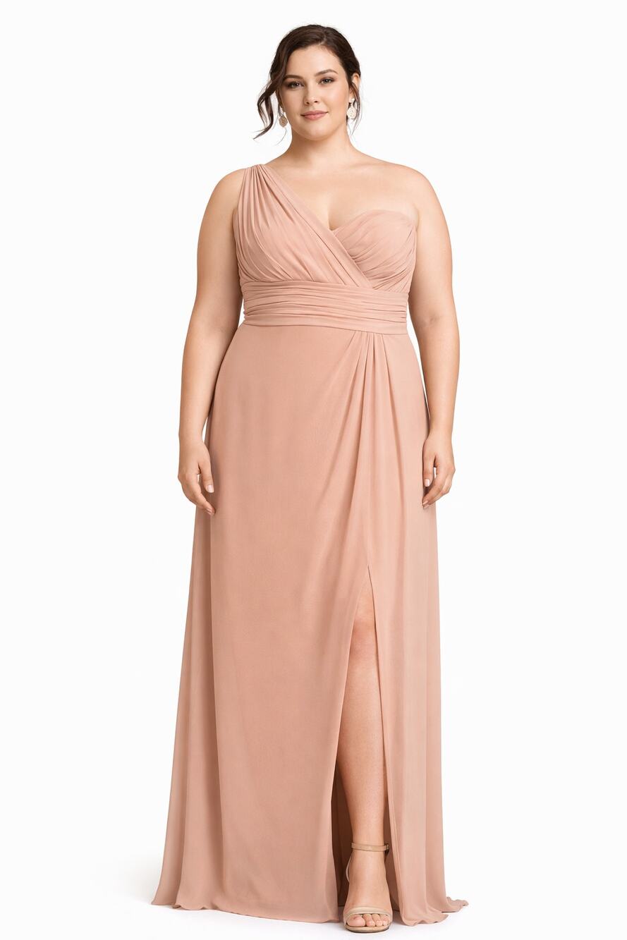 Watters & Watters Tulip One Shoulder Chiffon Bridesmaid Formal Dress Womens 18W